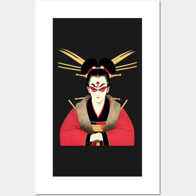 Ukiyo-e Japanese Art - Kabuki Actor Poster Wall Art by allovervintage